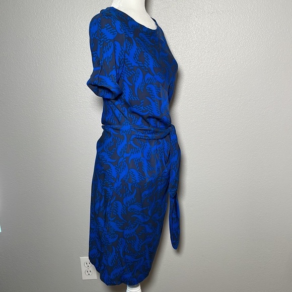 Diane von Furstenberg Leron Silk Georgette Tie Sleeve sheath dress size 6 - Picture 6 of 15
